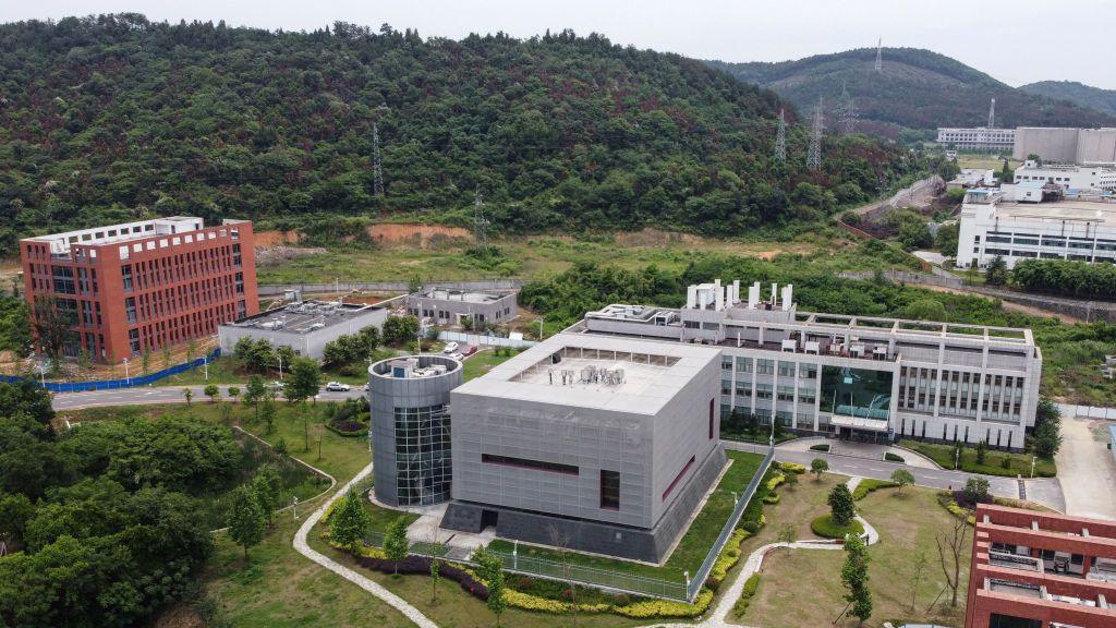 Aerial view shows the campus of the Wuhan Institute of Virology, in China's central Hubei province 