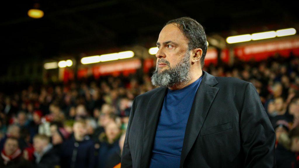 Nottingham Forest owner Evangelos Marinakis during his side's Premier League match against Arsenal in January 2024