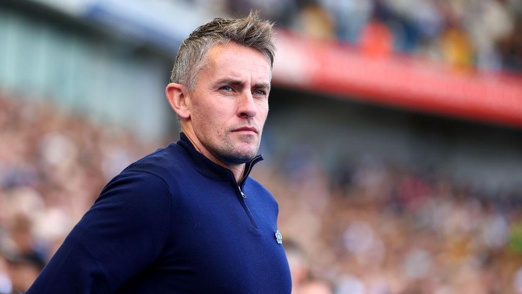 Kieran McKenna, Manager of Ipswich Town, looks on prior to the Premier League match between Brighton & Hove Albion FC and Ipswich Town FC at Amex Stadium