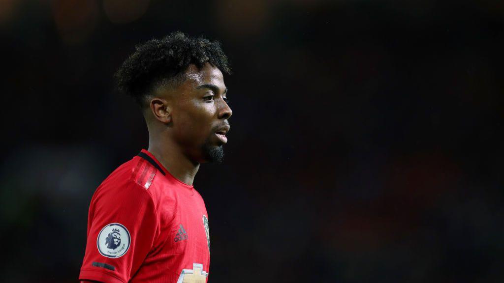 Angel Gomes pictured sideways on during a Premier League match