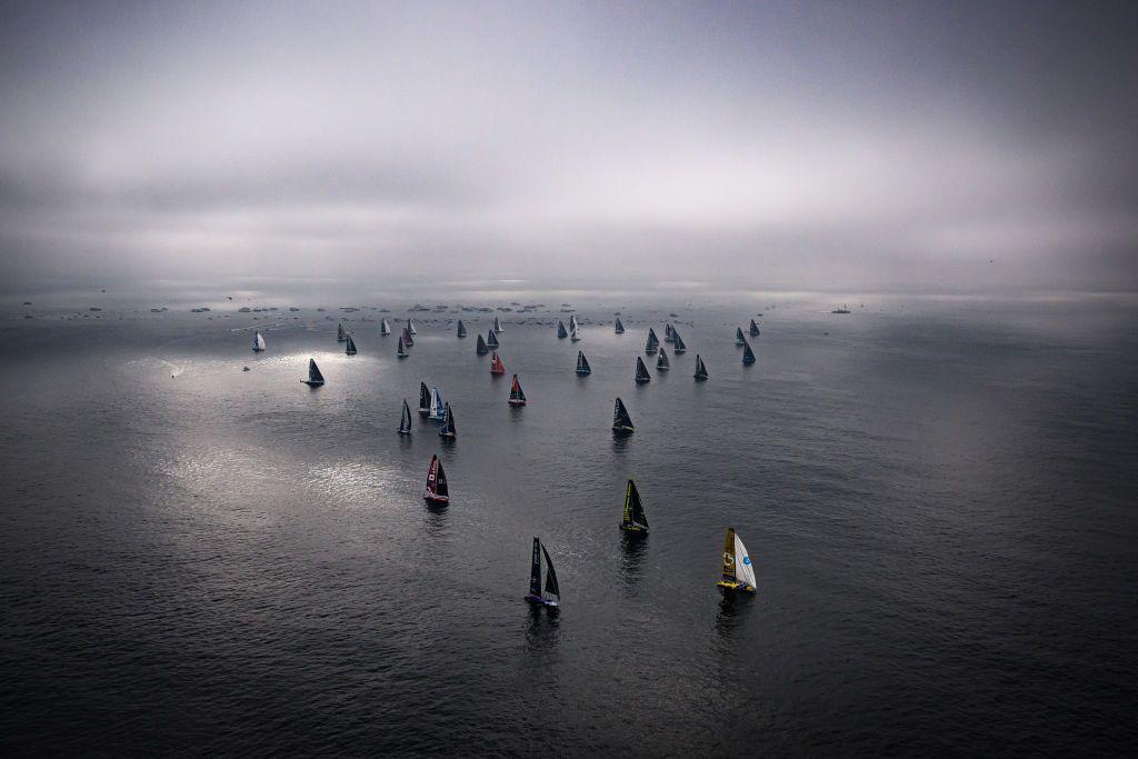 Sailing boats leaving the coast