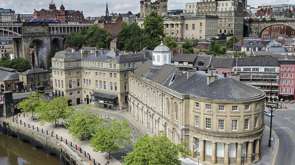 A general view of The Guildhall, Sandhill, from the air