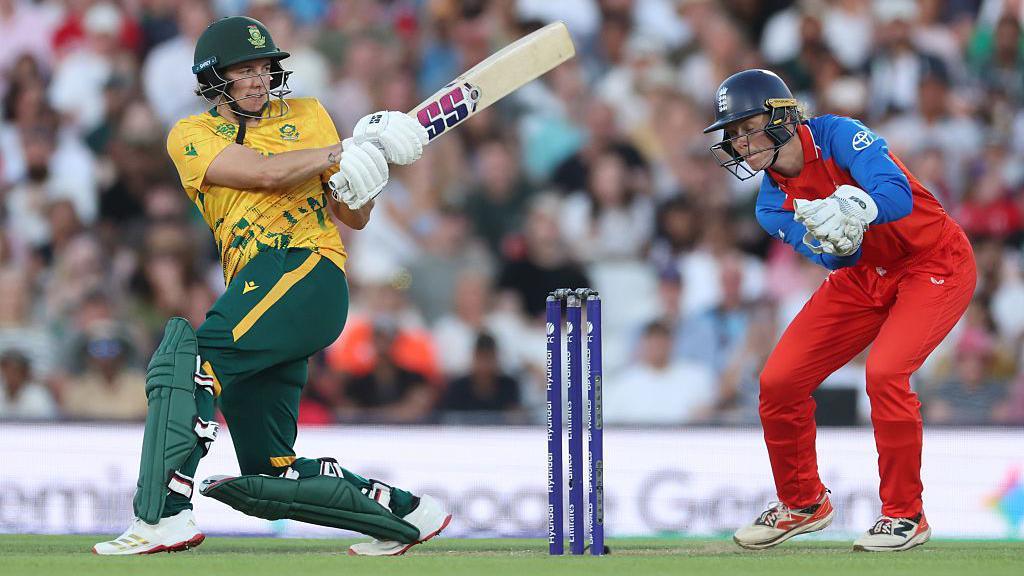 South Africa's Tazmin Brits batting against England.