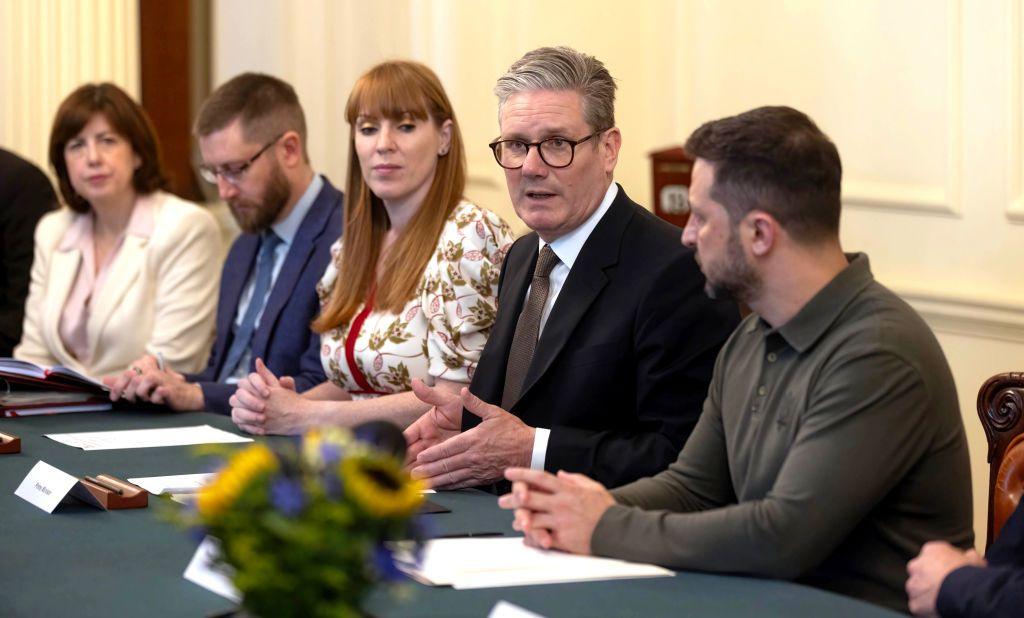 Sir Keir Starmer, cabinet members and Ukrainian President Volodymyr Zelensky