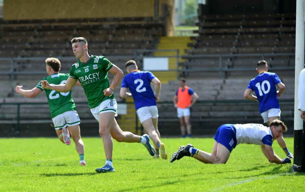 Sean Cassidy celebrates a Fermanagh goal 