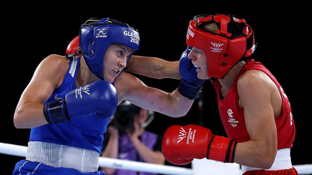 Michaela Walsh in action against Lara Brown