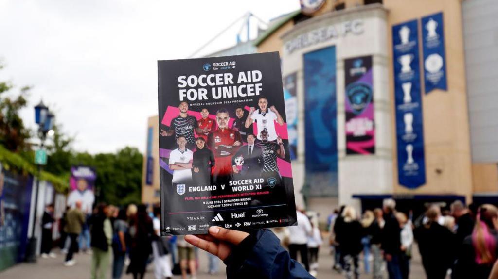 soccer aid poster, stamford bridge