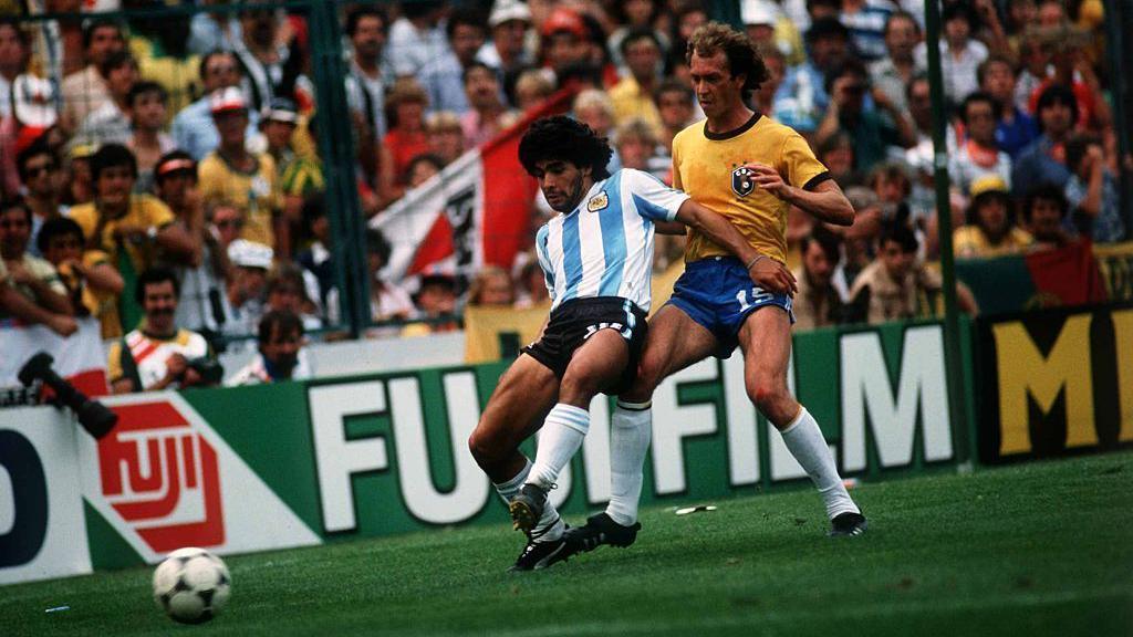 Argentina play Brazil at the 1982 World Cup