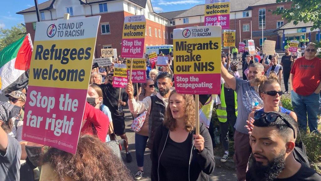 Counter-protesters at Crawley