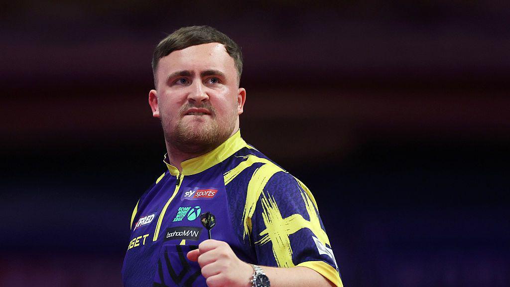 Luke Little celebrates at the World Matchplay