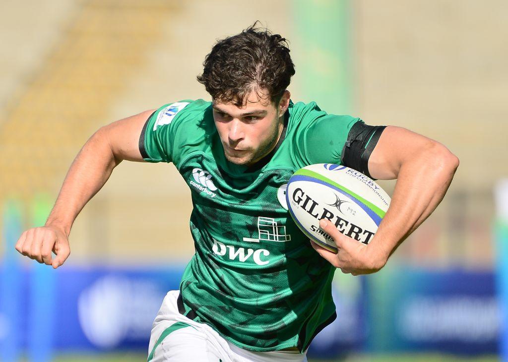 Ireland rugby U20 player wearing black armband