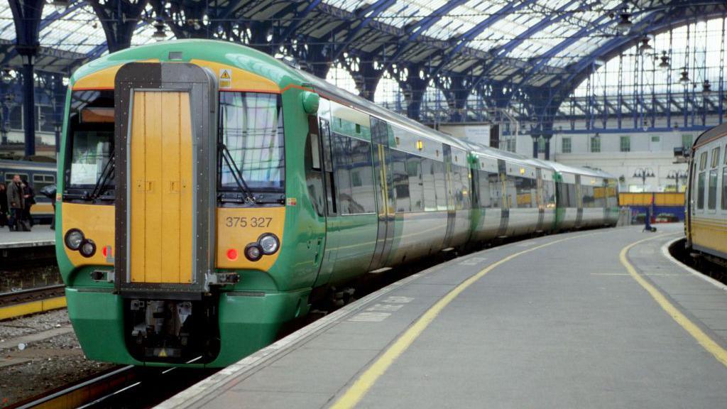 A Southern Railway train at Brighton Railway Station