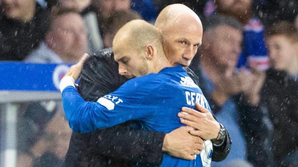 Rangers manager Philippe Clement and winger Vaclav Cerny