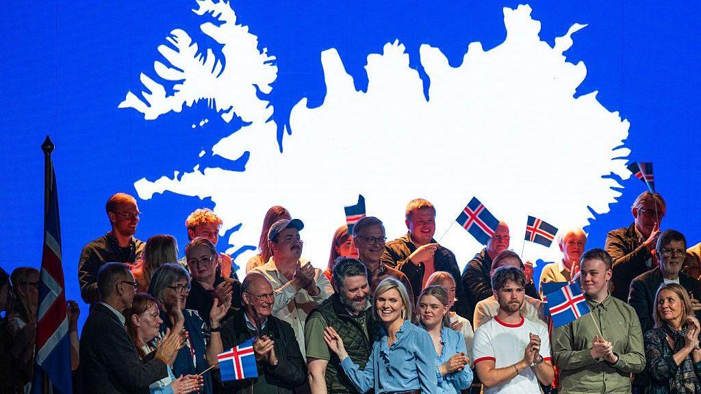 Iceland Prime Minister Kristrun Frostadottir participates in a listening session on the upcoming referendum on August 26, 2026 in Reykjavik, Iceland