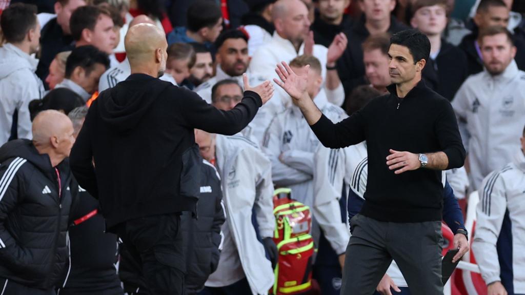 Pep Guardiola and Mikel Arteta