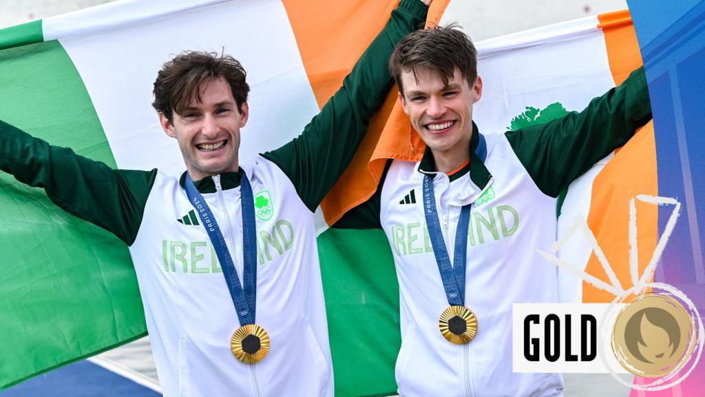 Gold for Ireland in men's lightweight double sculls