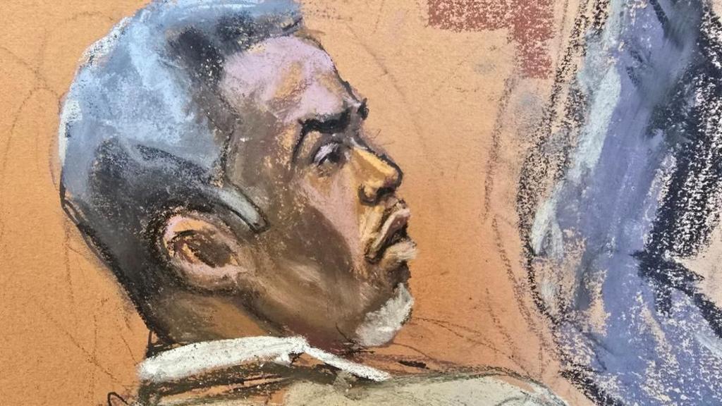 A courtroom sketch of Sean Diddy Combs