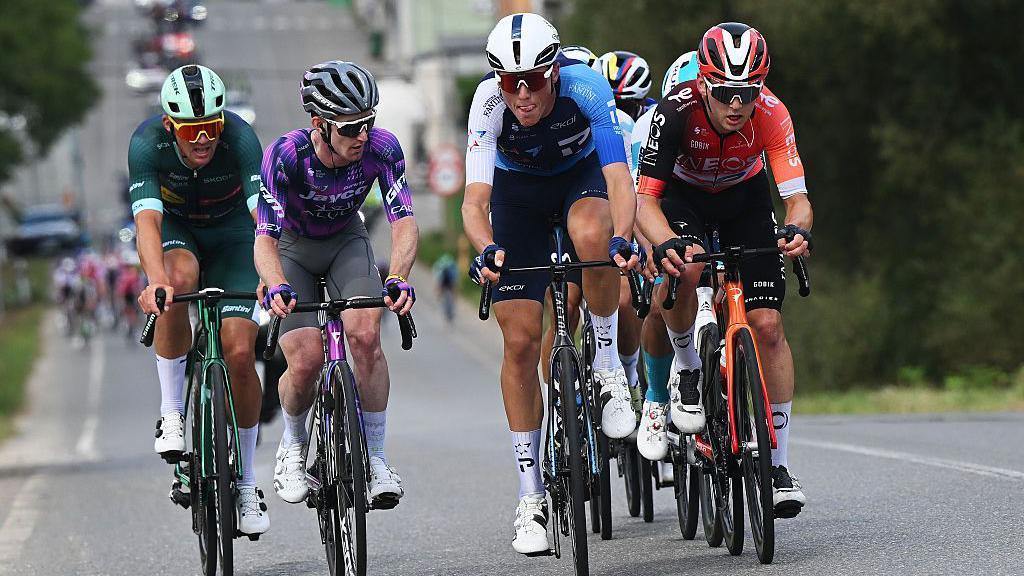 Israel-Premier Tech Marco Frigo in a breakaway during stage 15 of the Vuelta