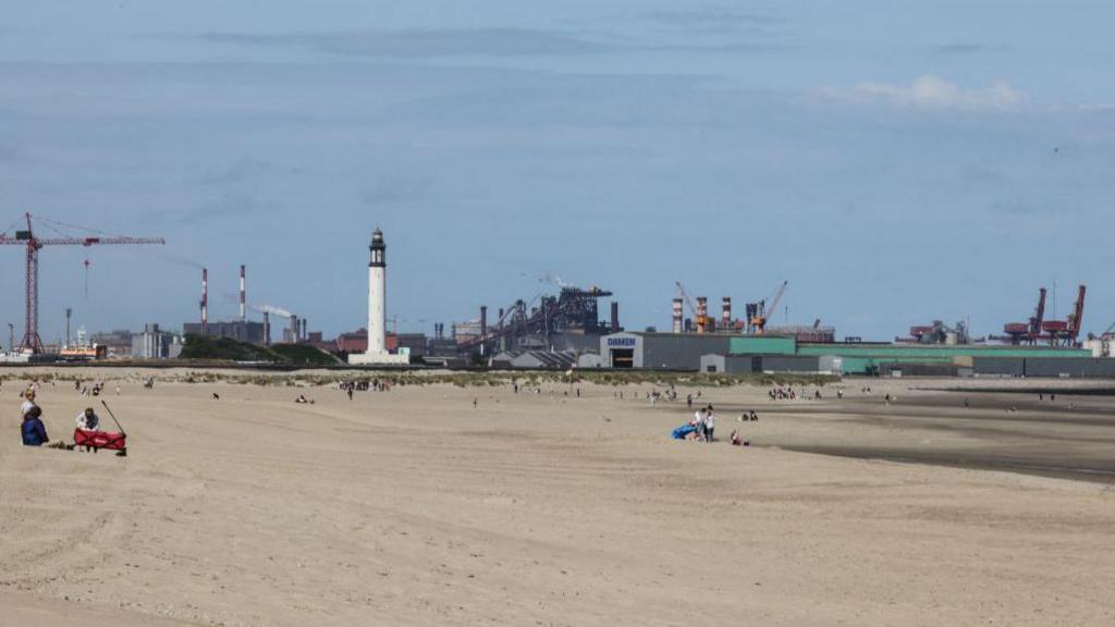 The beach along the beach in Malo-les-Bains, Dunkirk, northeastern France