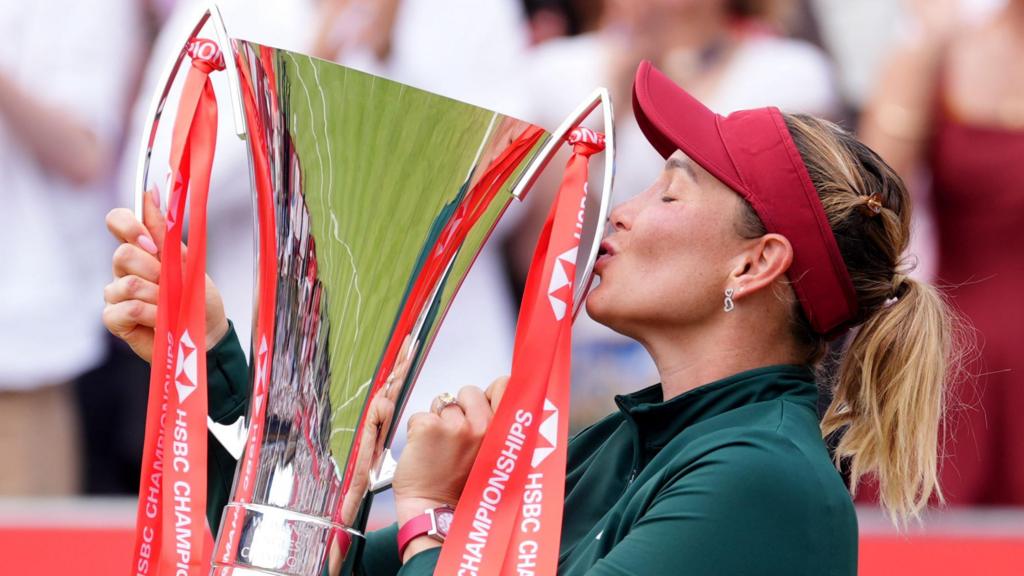 Donna Vekic with the trophy