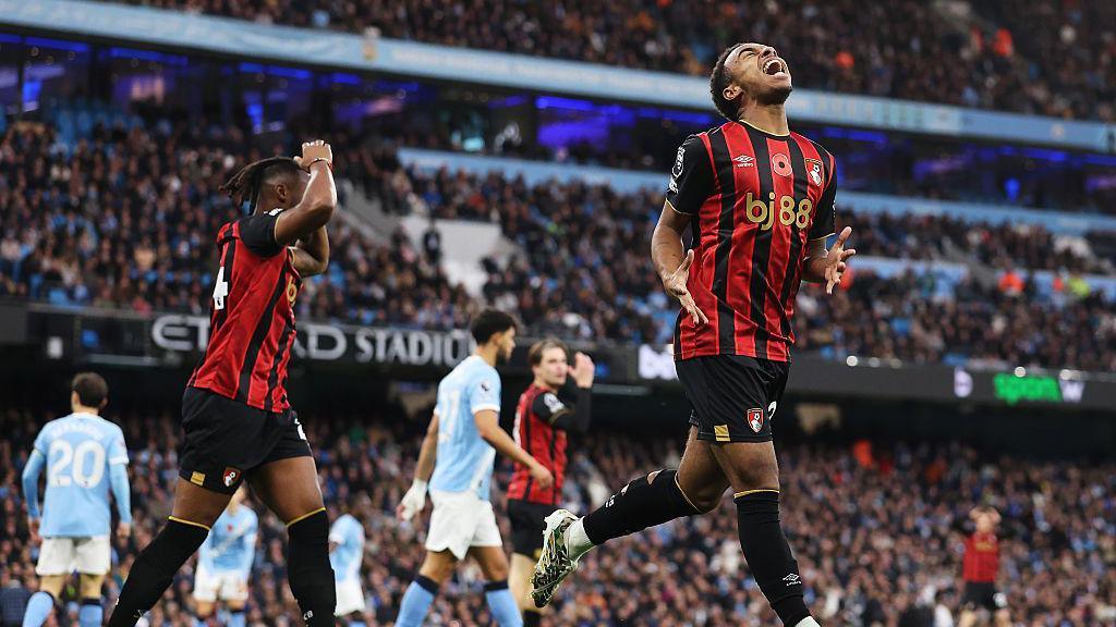 Eli Kroupi reacts after he scored a goal which was then disallowed for offside