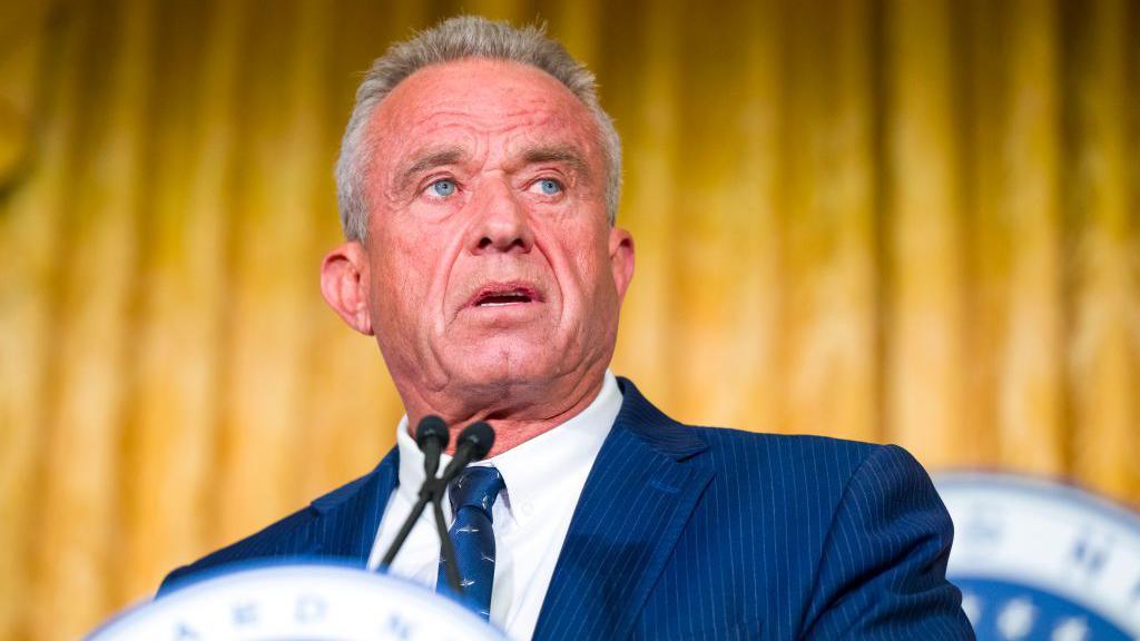 Robert F Kennedy Jr speaks at the Nixon Library