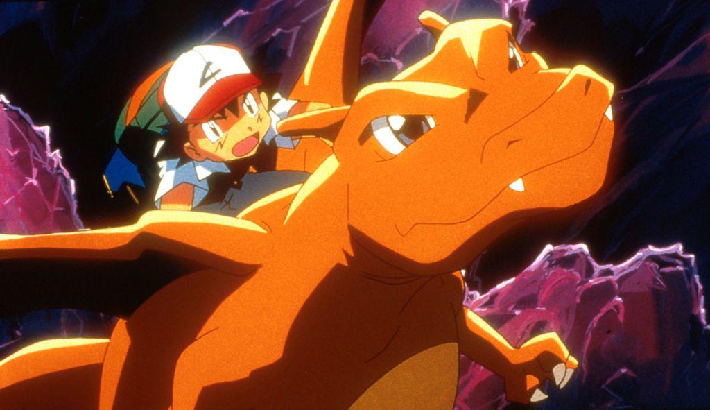 Trainer Ash (left) and Charizard (right). 