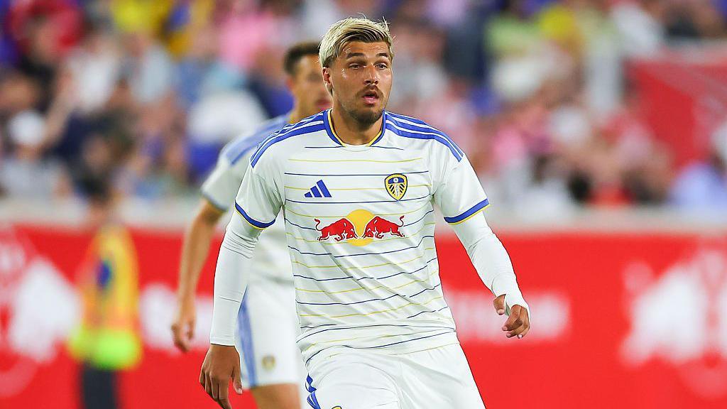 Joel Piroe of Leeds United in action