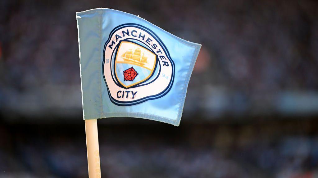 A general view of a Manchester City corner flag