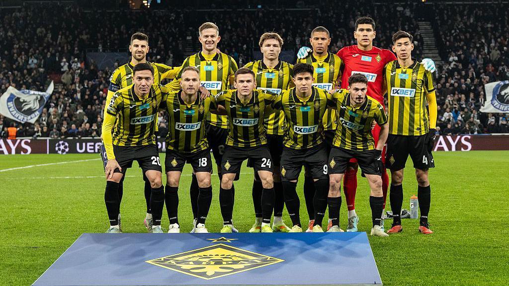 Kairat Almaty lining up for a team photo