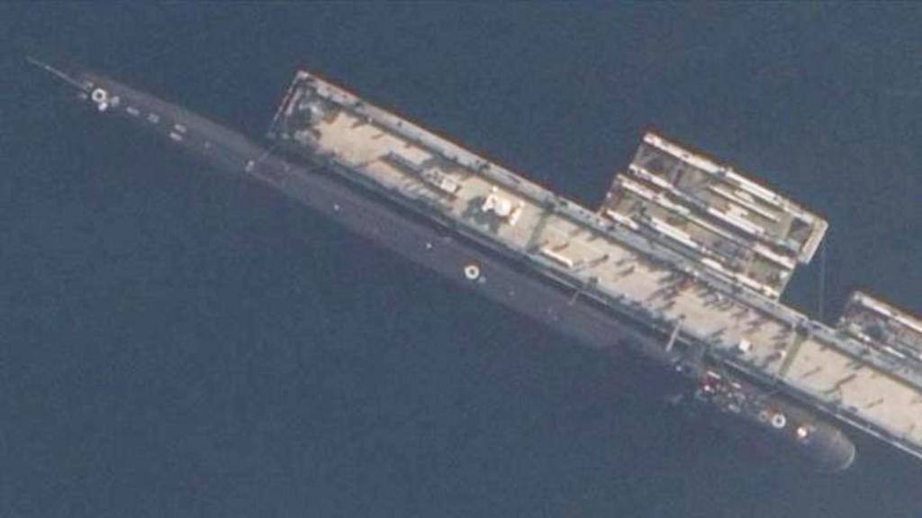 Satellite image of submarine