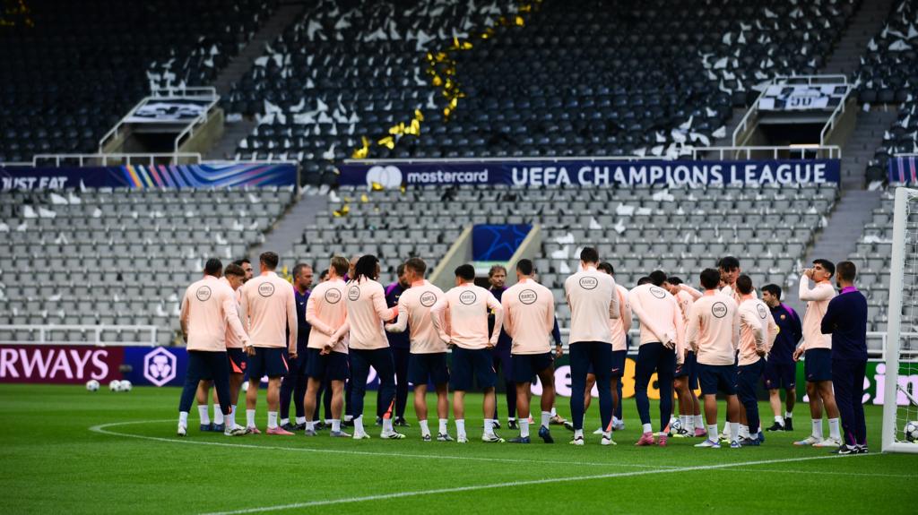 Barcelona train at Newcastle