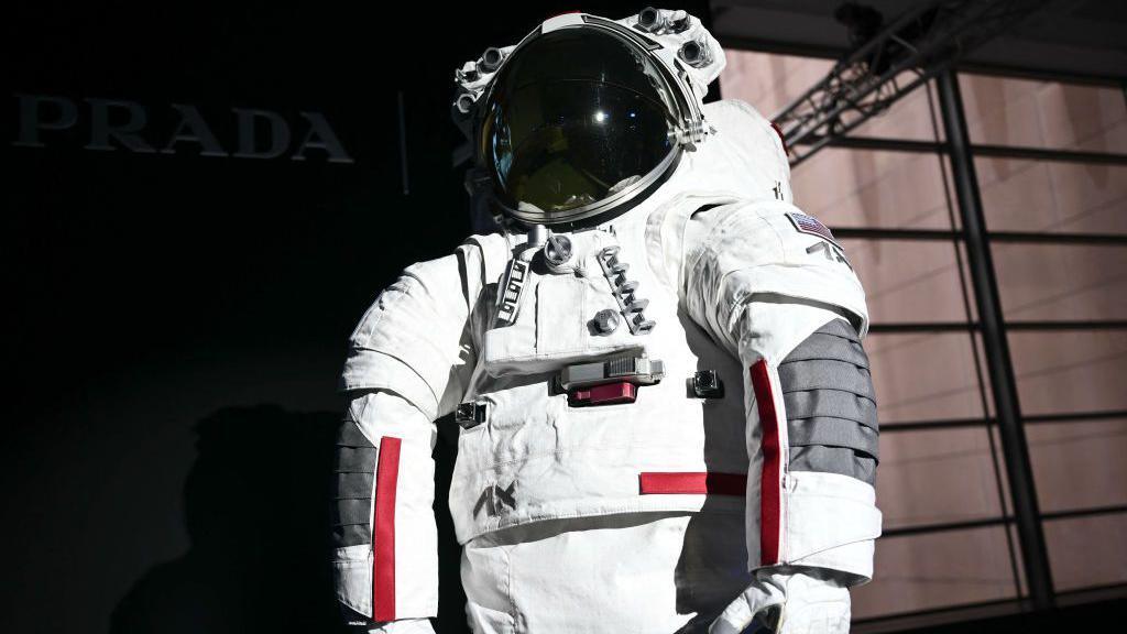 Image shows the suit the Artemis astronauts will wear on their missions to the Moon. 