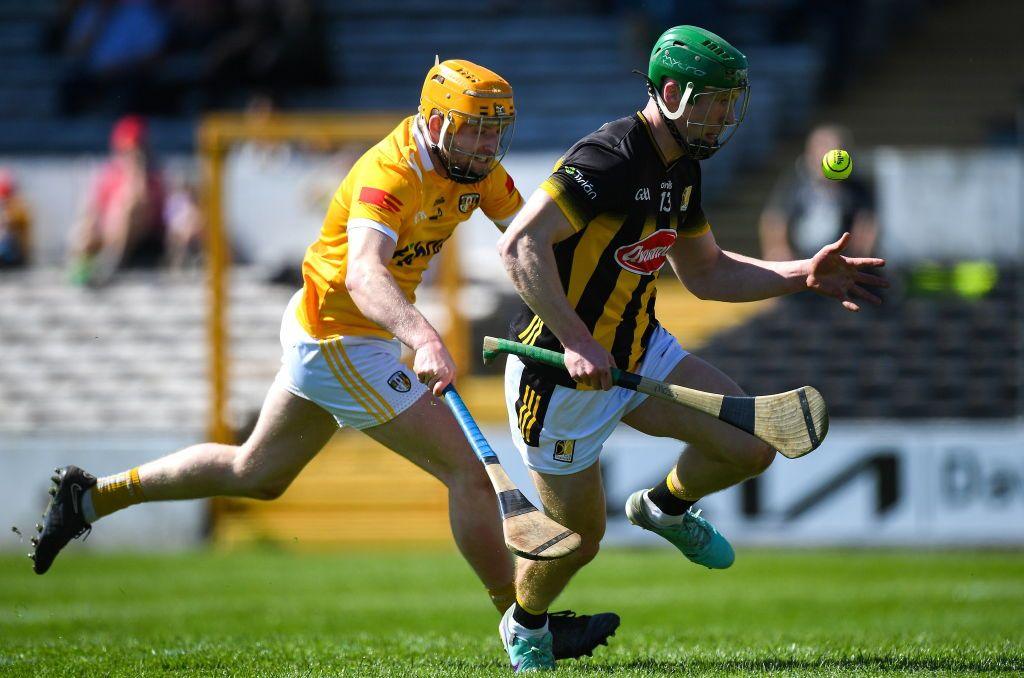 Martin Keoghan of Kilkenny in action against Phelim Duffin of Antrim