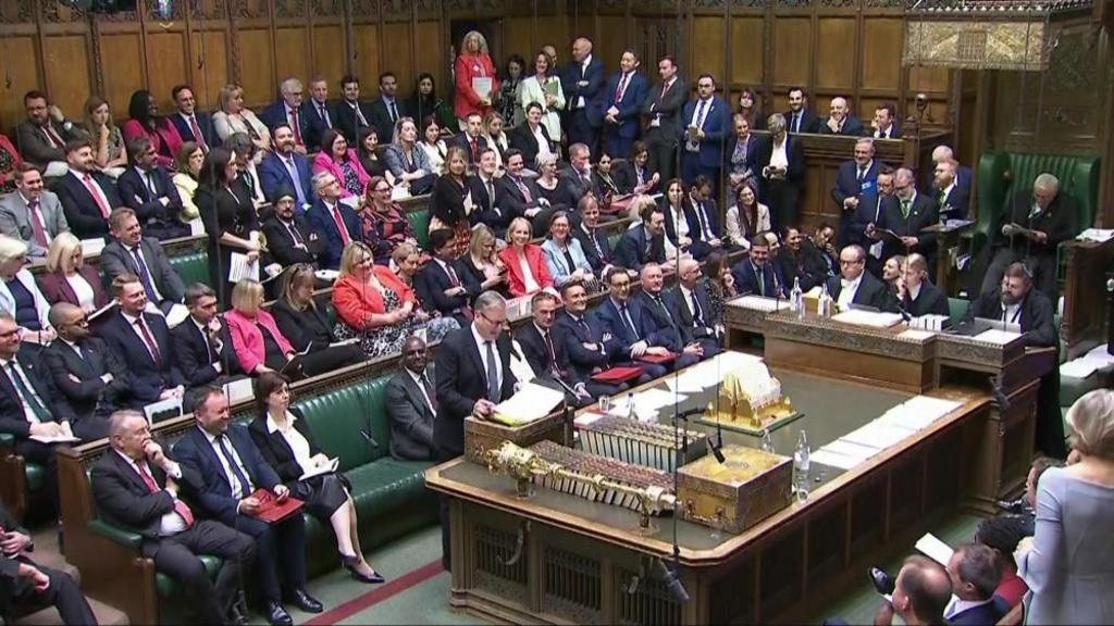 Screen grab of Prime Minister Sir Keir Starmer speaking during Prime Minister's Questions in the House of Commons, London