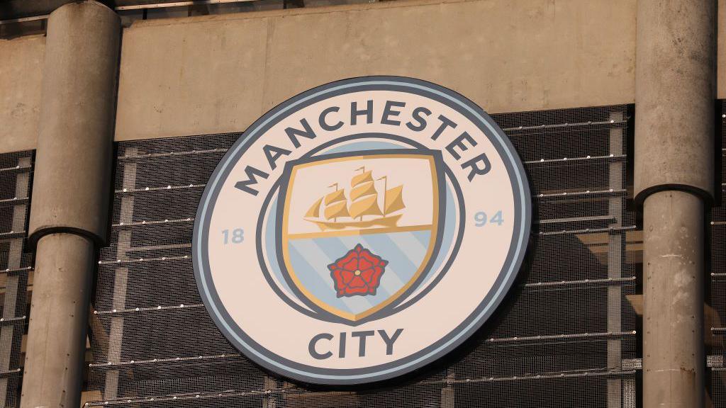 Manchester City badge at the Etihad