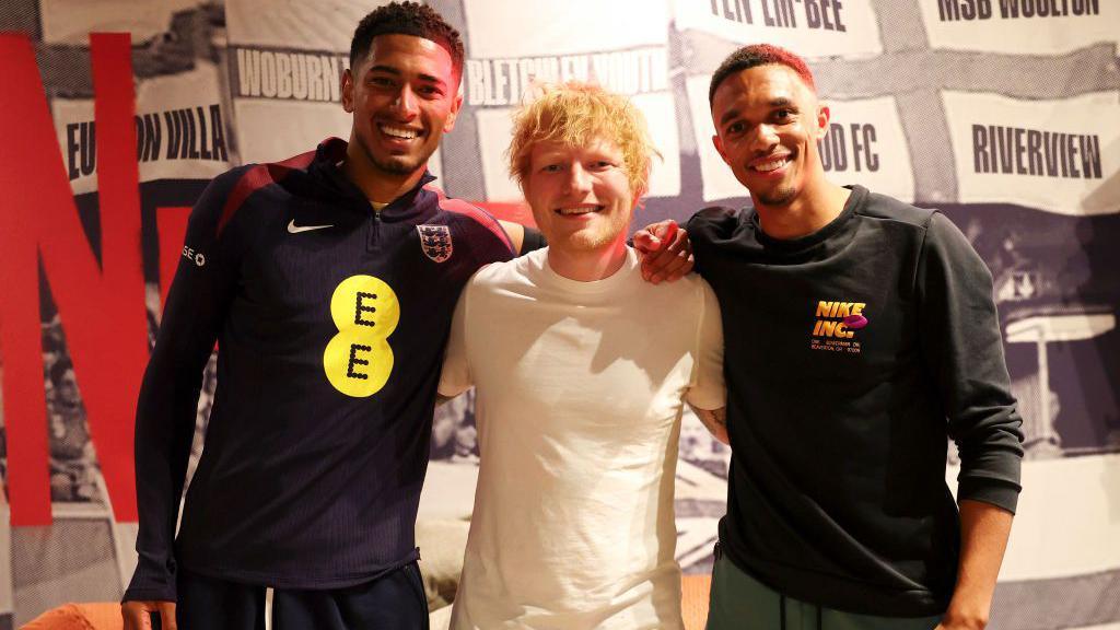 Jude Bellingham, Ed Sheeran and Trent Alexander-Arnold