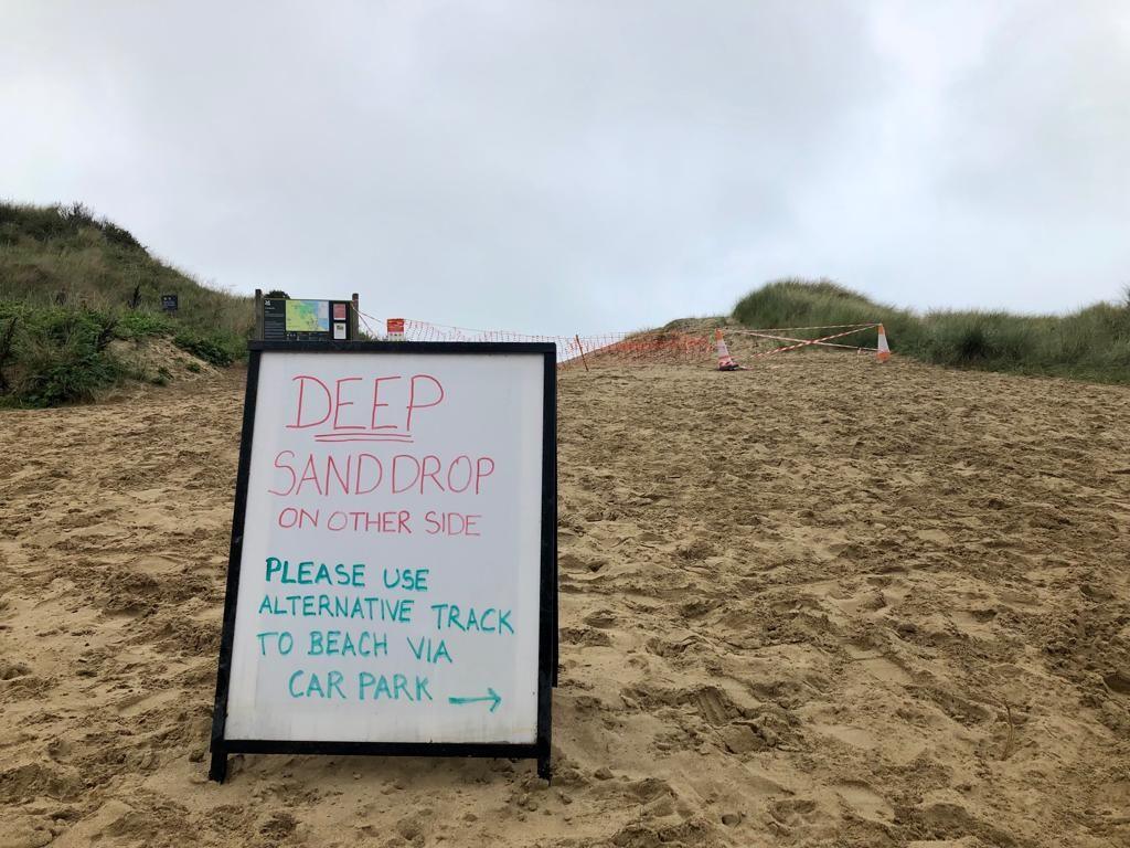 Sign on beach