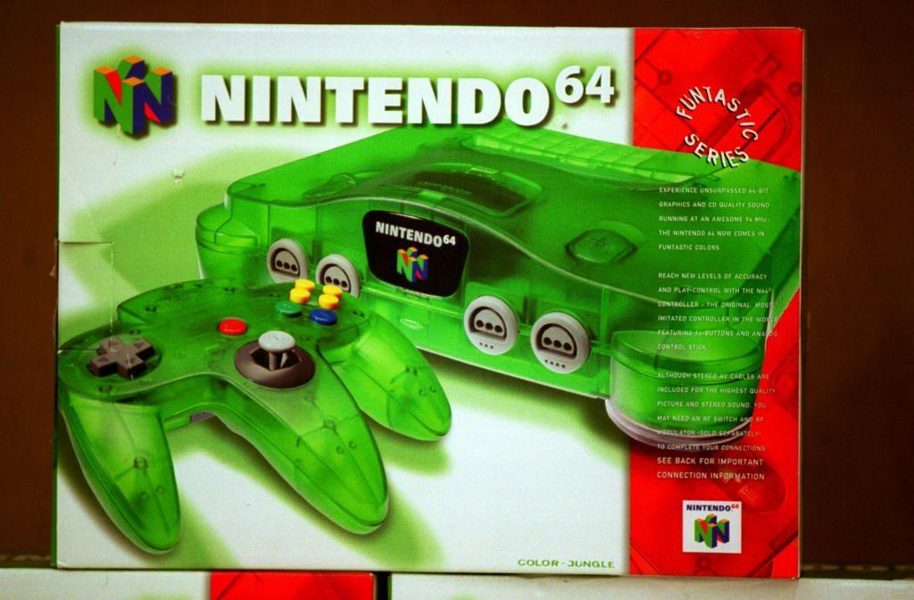 Image shows the Nintendo 64 games console. 