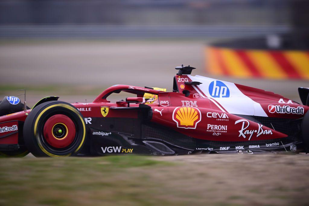 Lewis Hamilton drives the Ferrari SF-25 at the Fiorano circuit in Italy ahead of his debut for the team in the 2025 Formula 1 season