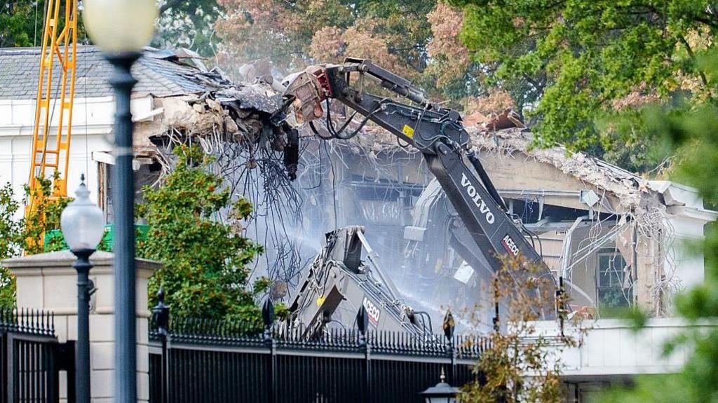 Demolition of a section of the East Wing of the White House