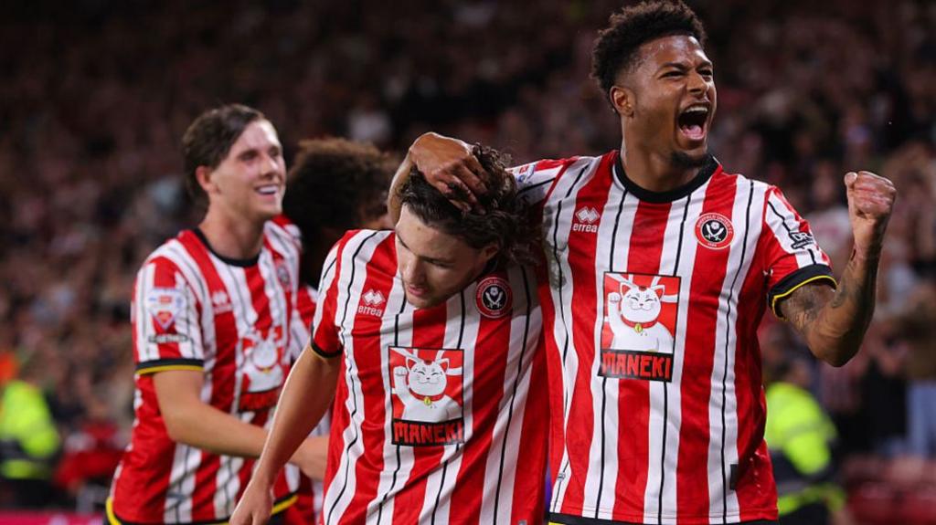 Sheffield United players celebrate