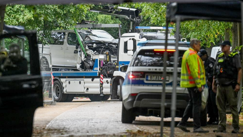 The vehicle which crashed into a crowd near Berlin's annual Christopher Street Day Pride parade on Saturday evening, leaving multiple people injured and the parade called off