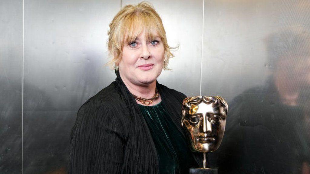 Sarah Lancashire with her Bafta award