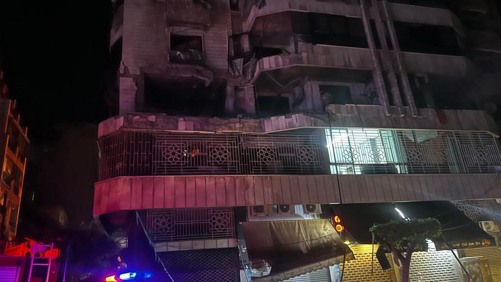 A multi-storey building in the Baschoura neighborhood in central Beirut was hit by a strike overnight. 