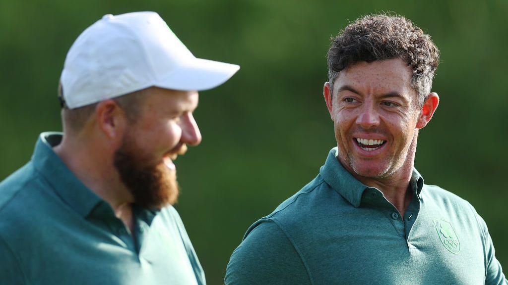 Rory McIlroy and Shane Lowry competing at the Paris 2024 Olympics