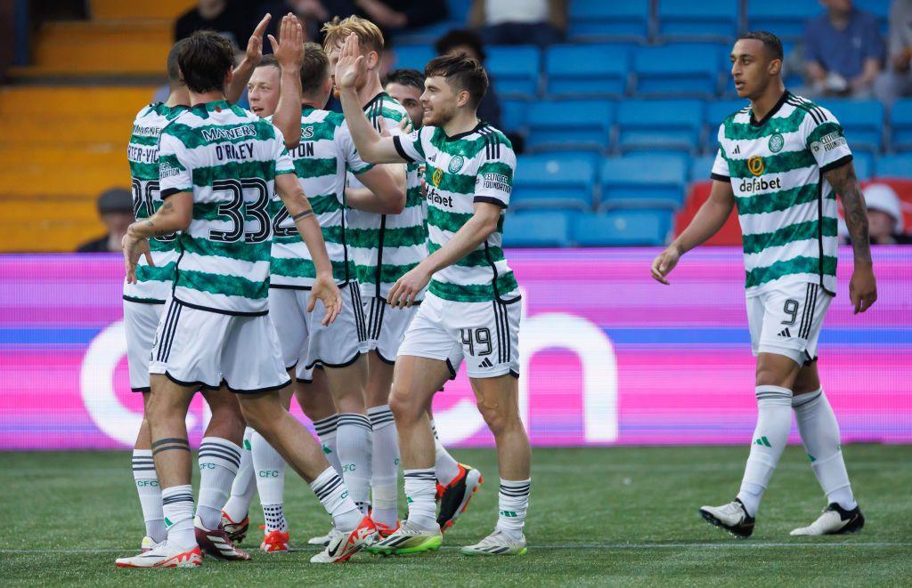 Celtic celebrate after scoring against Kilmarnock