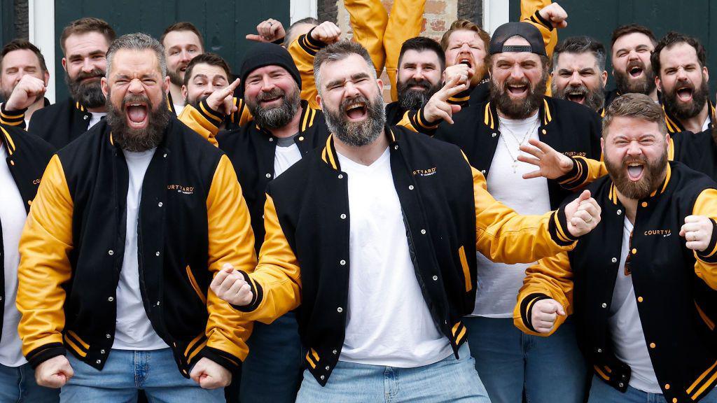 Former Eagles centre Jason Kelce and a bunch of his lookalikes