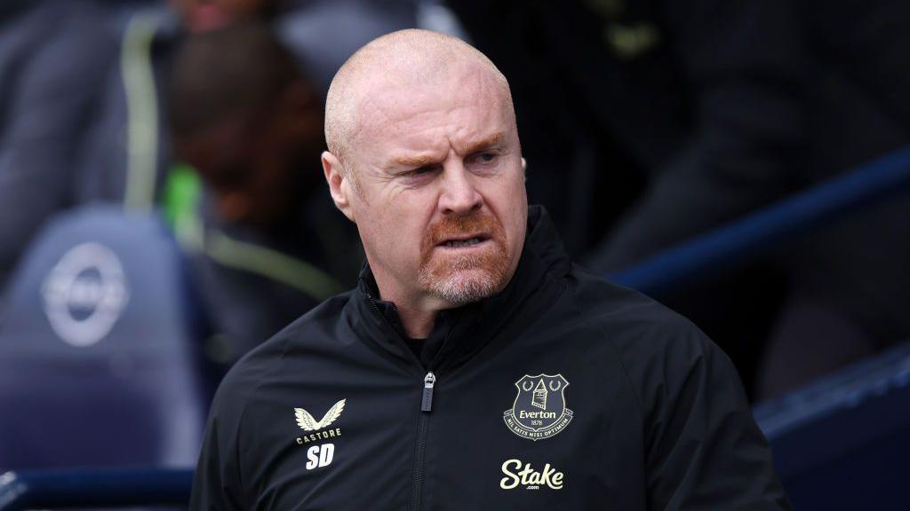 Close up of Sean Dyche while managing Everton
