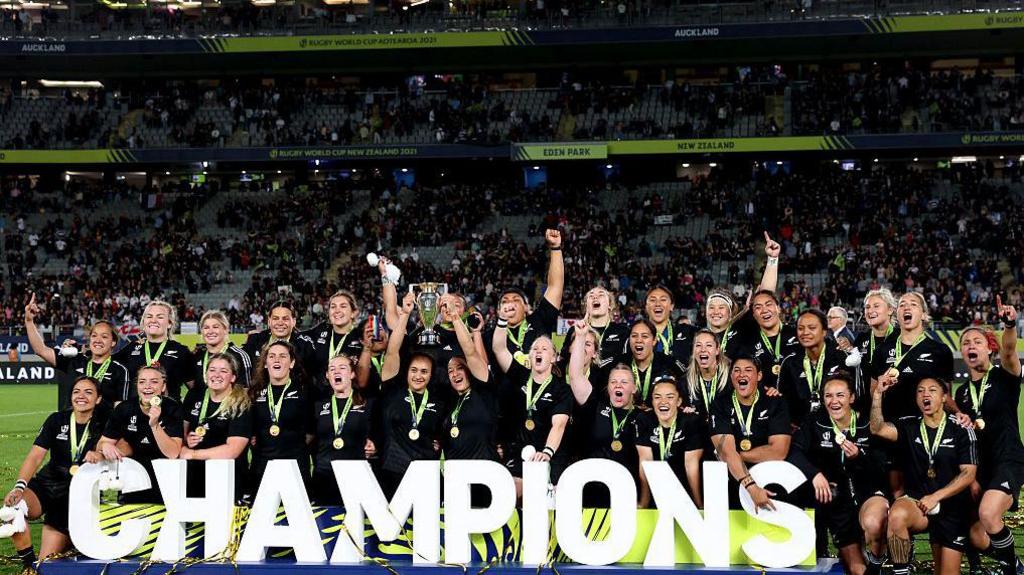 New Zealand celebrate winning World Cup